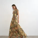 Topshop Pleated Open Back Maxi Dress Thumbnail 1