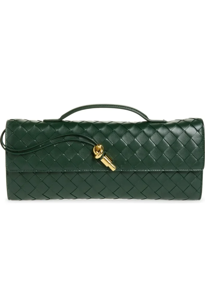 Long Andiamo Intrecciato Leather Clutch Full Size Image 1