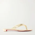 Miss Z Metallic Leather Thong Sandals Thumbnail 1