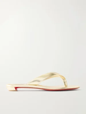CHRISTIAN LOUBOUTIN Miss Z Metallic Leather Thong Sandals