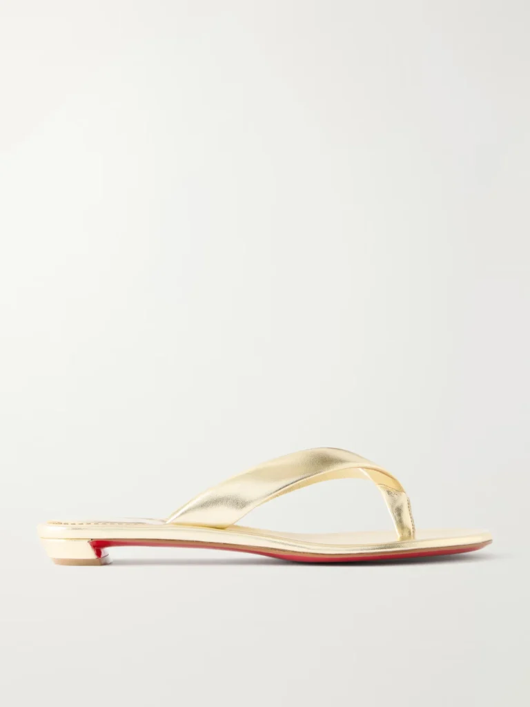 Miss Z Metallic Leather Thong Sandals Full Size Image 1