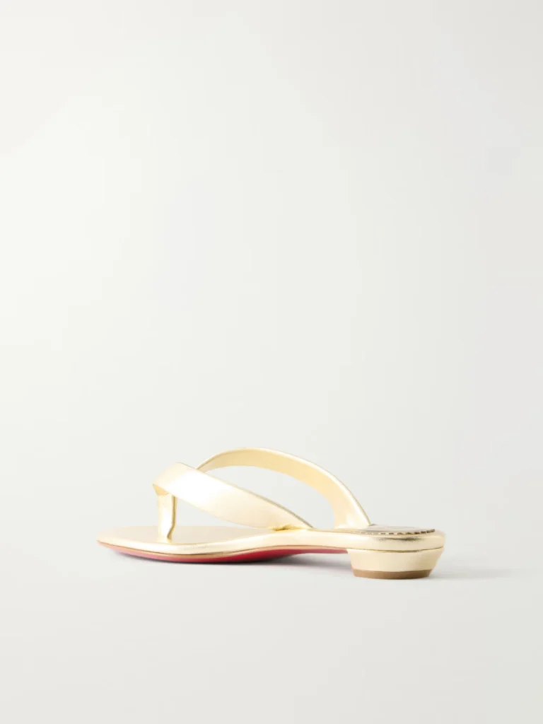 Miss Z Metallic Leather Thong Sandals Full Size Image 2