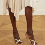 Mulazee Cross Metallic Leather Mules Thumbnail 5