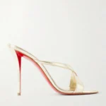 Mulazee Cross Metallic Leather Mules Thumbnail 1