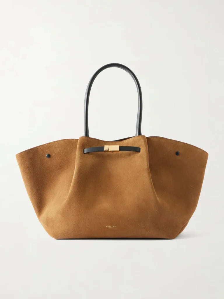 The New York Leather-trimmed Suede Tote Full Size Image 1