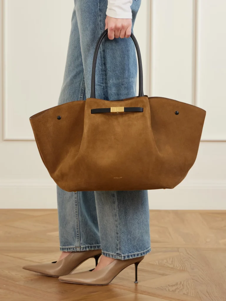 The New York Leather-trimmed Suede Tote Full Size Image 2