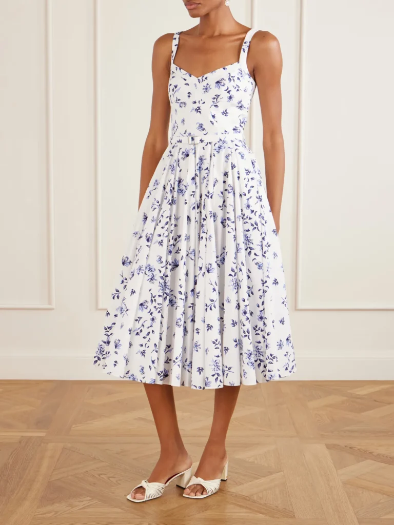 Elita Belted Floral-print Midi Dress Full Size Image 1