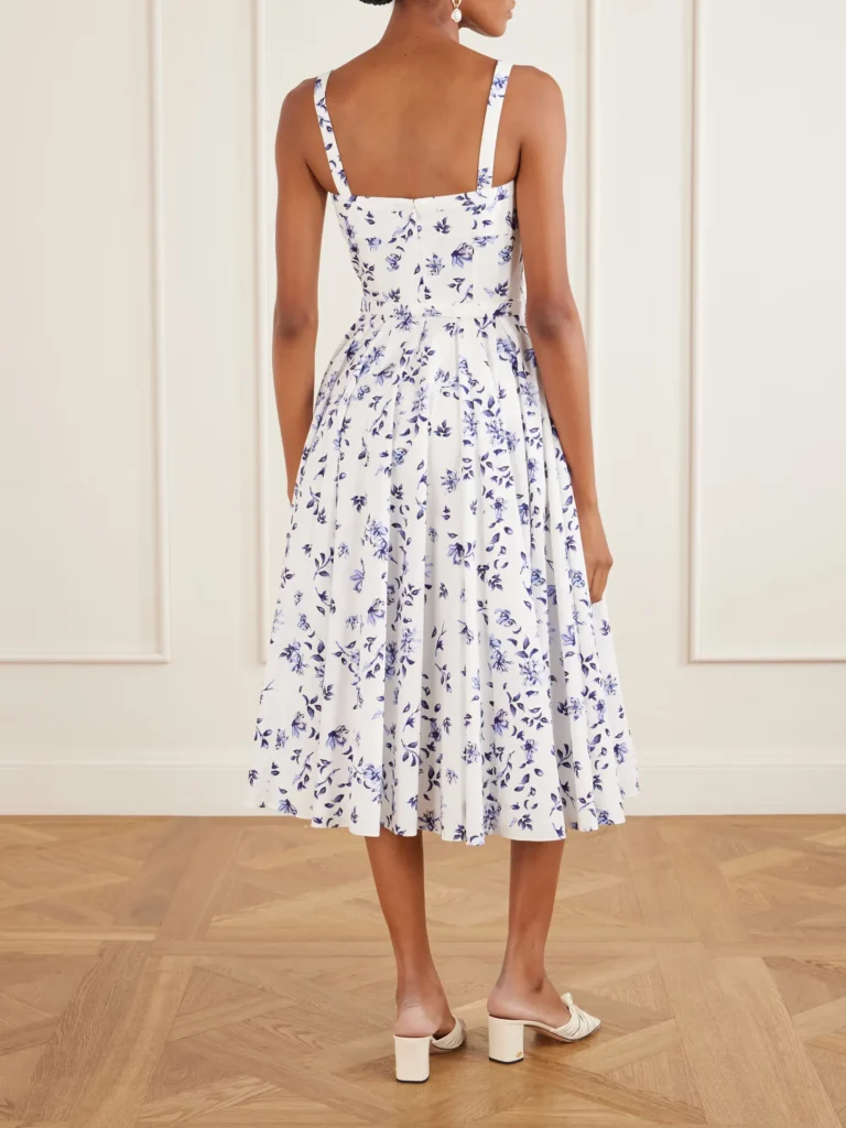 Elita Belted Floral-print Midi Dress Full Size Image 3