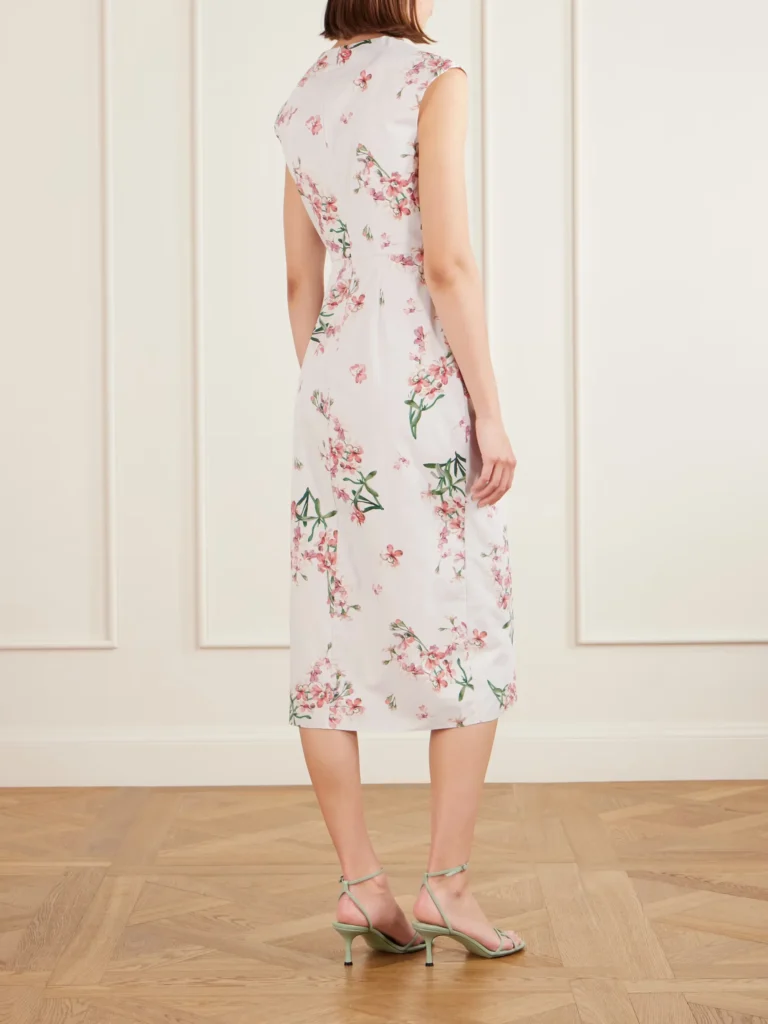 Floral-print Cotton-poplin Midi Dress Full Size Image 2