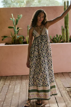 FREE PEOPLE Sorrento Stroll Printed Maxi Dress