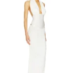 Amanda Solid Halter Maxi Dress Thumbnail 3