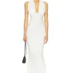 Amanda Solid Halter Maxi Dress Thumbnail 1