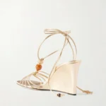 Lova 85 Embellished Metallic Leather Wedge Sandals Thumbnail 2