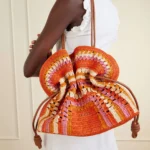Paula’s Ibiza Flamenco Mini Crocheted Raffia Clutch Thumbnail 3