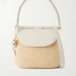 Paula’s Ibiza Pescador Leather-trimmed Raffia Shoulder Bag Thumbnail 1
