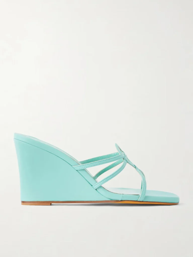 70 Opera Leather Wedge Sandals Full Size Image 1