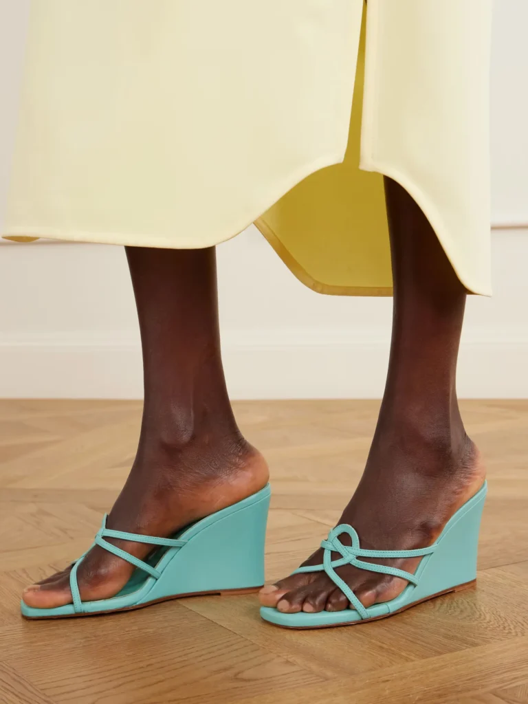 70 Opera Leather Wedge Sandals Full Size Image 3