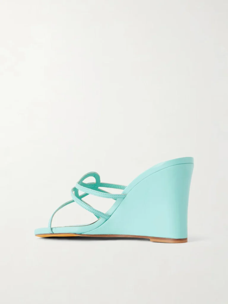 70 Opera Leather Wedge Sandals Full Size Image 2