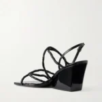 Twist Slant Leather Wedge Sandals Thumbnail 5