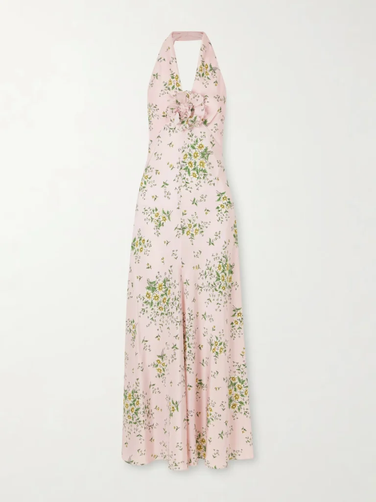 Floral-print Silk-crepe Midi Dress Full Size Image 3