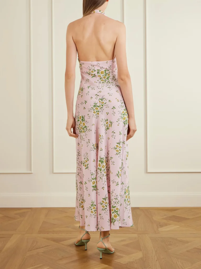 Floral-print Silk-crepe Midi Dress Full Size Image 2