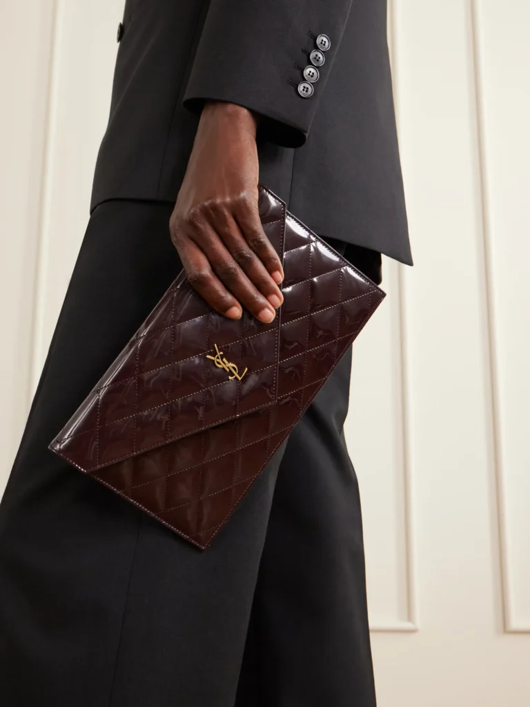 Paris Matelasse Patent-leather Clutch Full Size Image 3