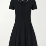 Bow-detailed Embellished Jersey Mini Dress Thumbnail 3