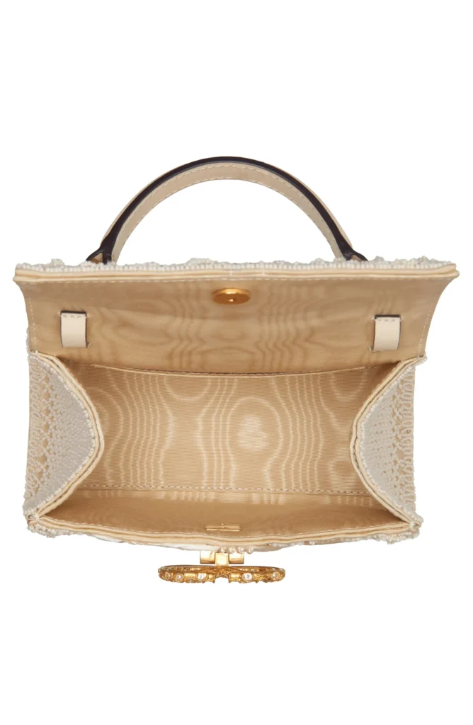 Mini Vsling Embroidered Moire Top Handle Bag Full Size Image 3