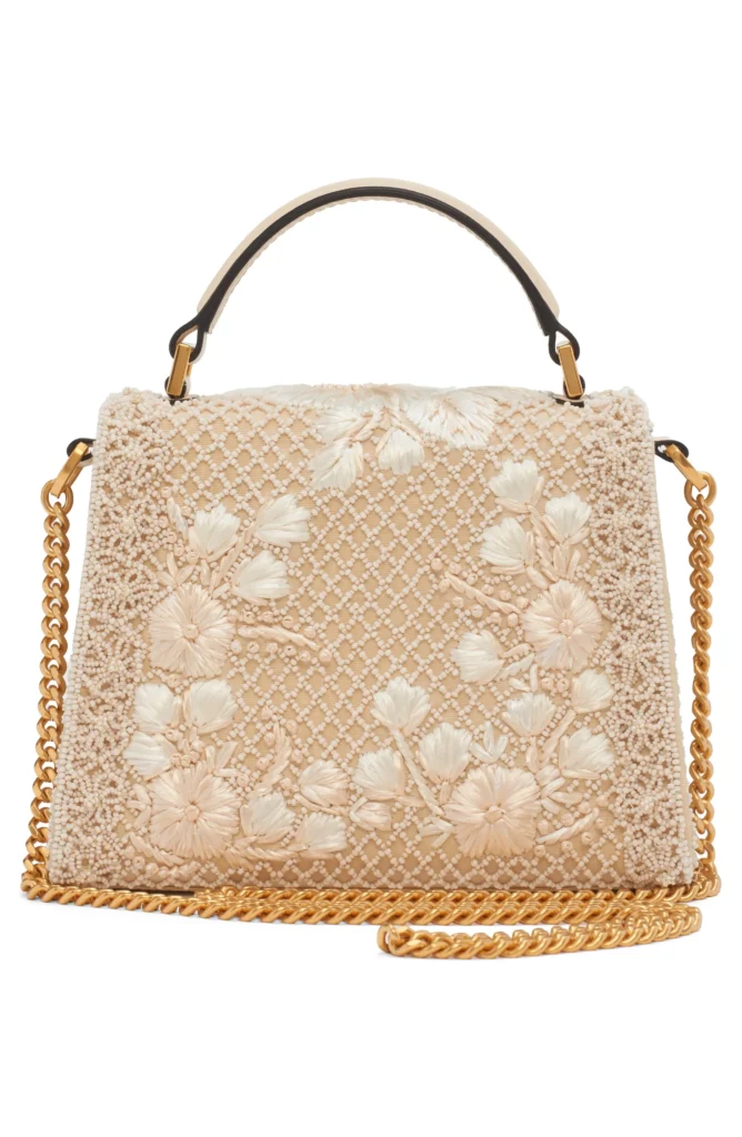 Mini Vsling Embroidered Moire Top Handle Bag Full Size Image 4