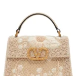 Mini Vsling Embroidered Moire Top Handle Bag Thumbnail 1
