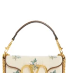 Small Loco Embroidered Linen Shoulder Bag Thumbnail 1
