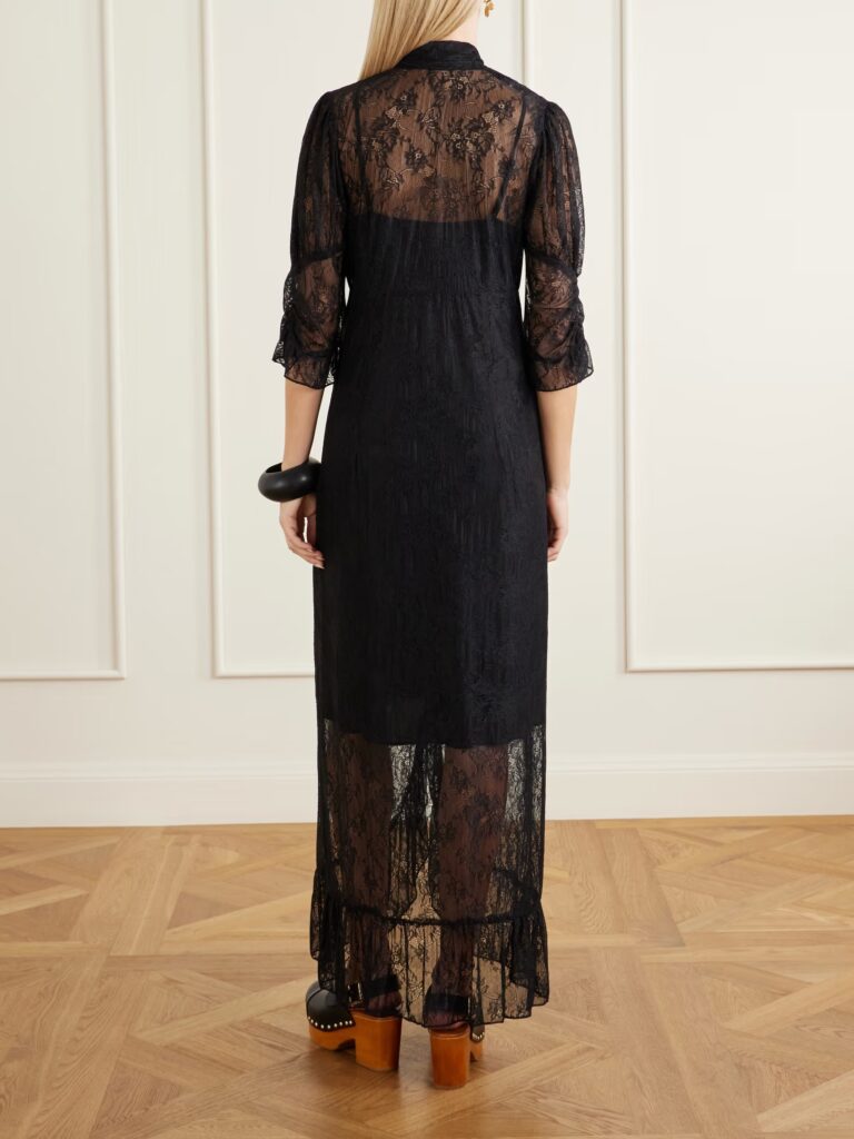 Tie-Detailed Lace Mini Dress Full Size Image 3
