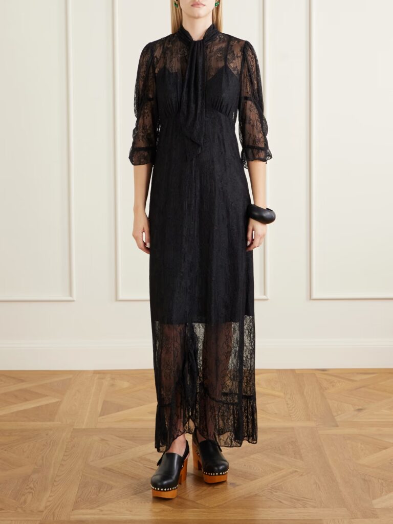 Tie-Detailed Lace Mini Dress Full Size Image 1