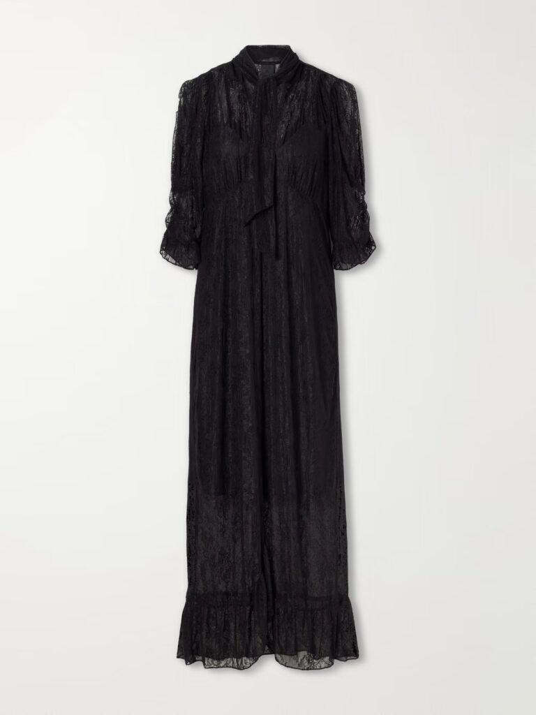 Tie-Detailed Lace Mini Dress Full Size Image 4