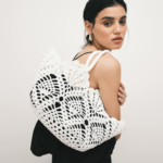 Floral Crochet Grab Handle Tote Bag Thumbnail 2