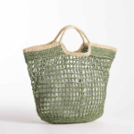 Top Handle Straw Bag with Contrast Piping Thumbnail 2