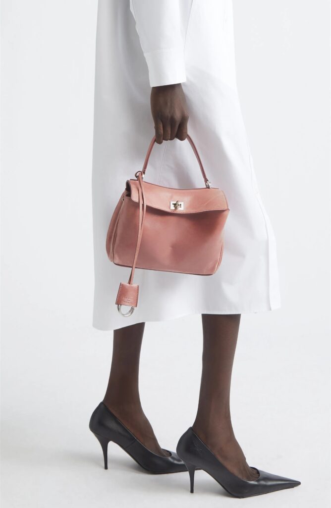 Mini Rodeo Lambskin Leather Top Handle Bag Full Size Image 4