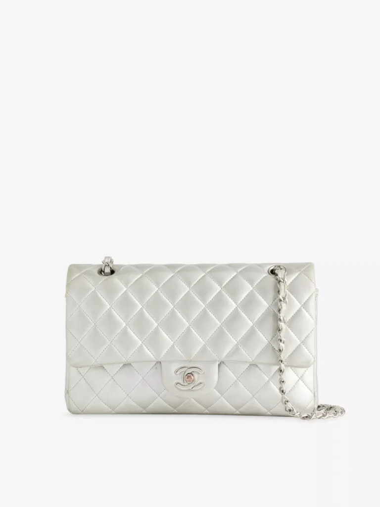 Medium Classic Double-flap Metallic-leather Shoulder Bag Full Size Image 1