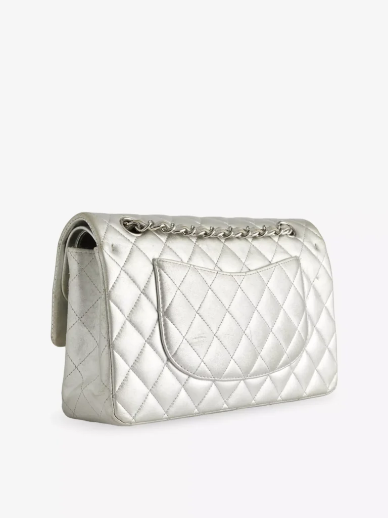 Medium Classic Double-flap Metallic-leather Shoulder Bag Full Size Image 2