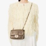 Small Metallic Iridescent Pearl CC Crystal Single Flap Bag Thumbnail 5