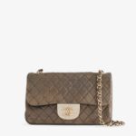 Small Metallic Iridescent Pearl CC Crystal Single Flap Bag Thumbnail 1