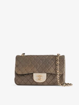 CHANEL PRE-OWNED Small Metallic Iridescent Pearl CC Crystal Single Flap Bag