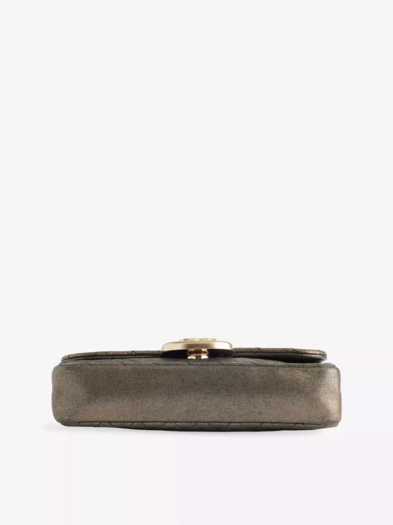 Small Metallic Iridescent Pearl CC Crystal Single Flap Bag Full Size Image 2