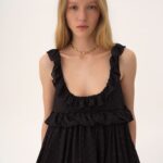 High-Low Sleeveless Dress in Silk Georgette Jacquard & Lurex Thumbnail 5