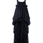 High-Low Sleeveless Dress in Silk Georgette Jacquard & Lurex Thumbnail 2