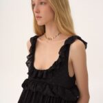 High-Low Sleeveless Dress in Silk Georgette Jacquard & Lurex Thumbnail 4