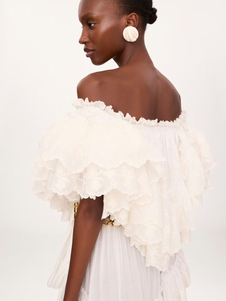 Long Ruffled in Cotton Voile Full Size Image 5