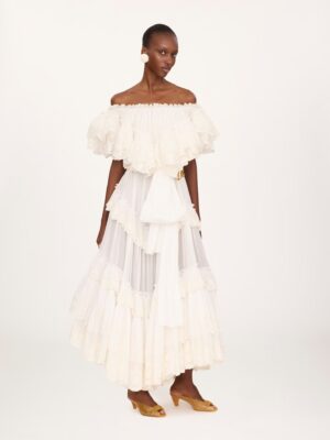 CHLOÉ Long Ruffled in Cotton Voile