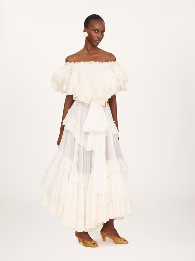 Long Ruffled in Cotton Voile Full Size Image 1