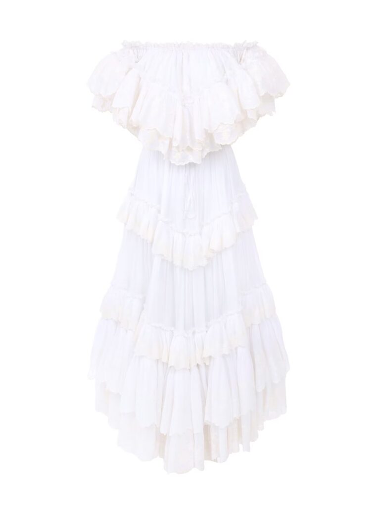 Long Ruffled in Cotton Voile Full Size Image 3
